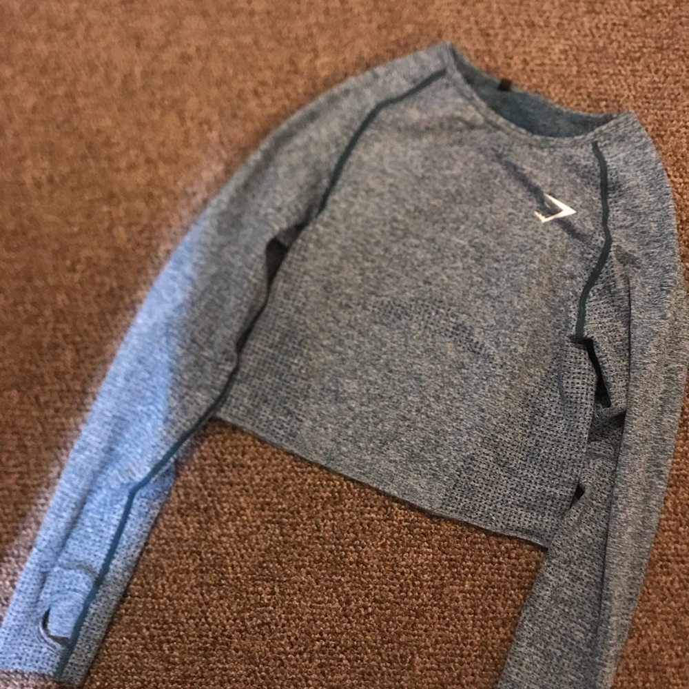 gymshark blue marl vital seamless crop